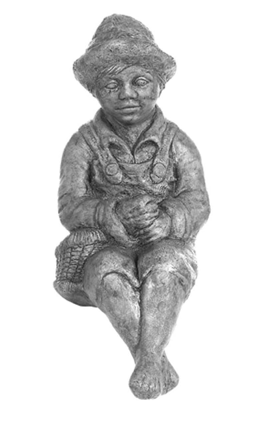 Small Fishing Boy with Bag 21" tall