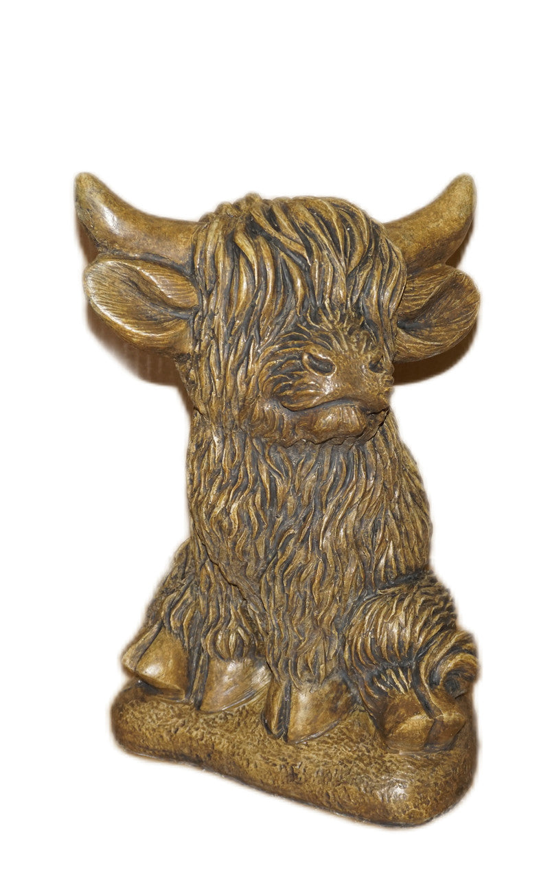 Cow - Highland Sittting 14" Tall