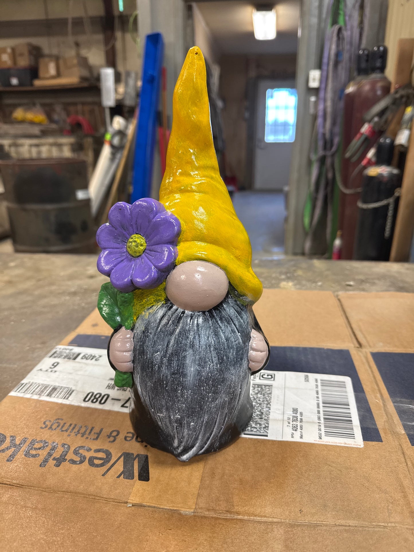 Gnome with Flower - 12" tall
