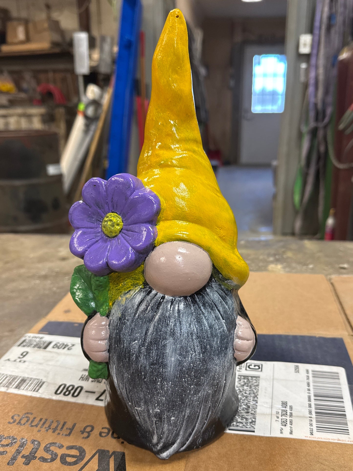 Gnome with Flower - 12" tall