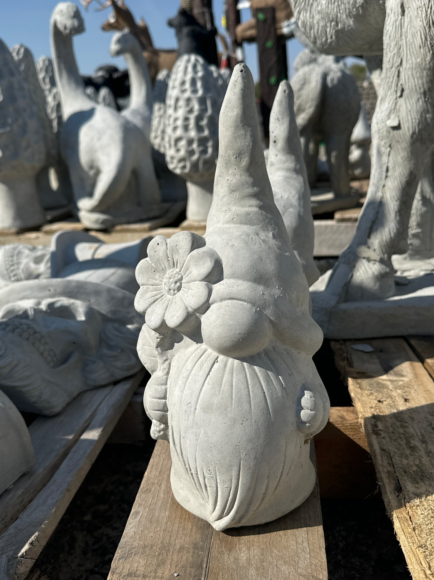 Gnome with Flower - 12" tall