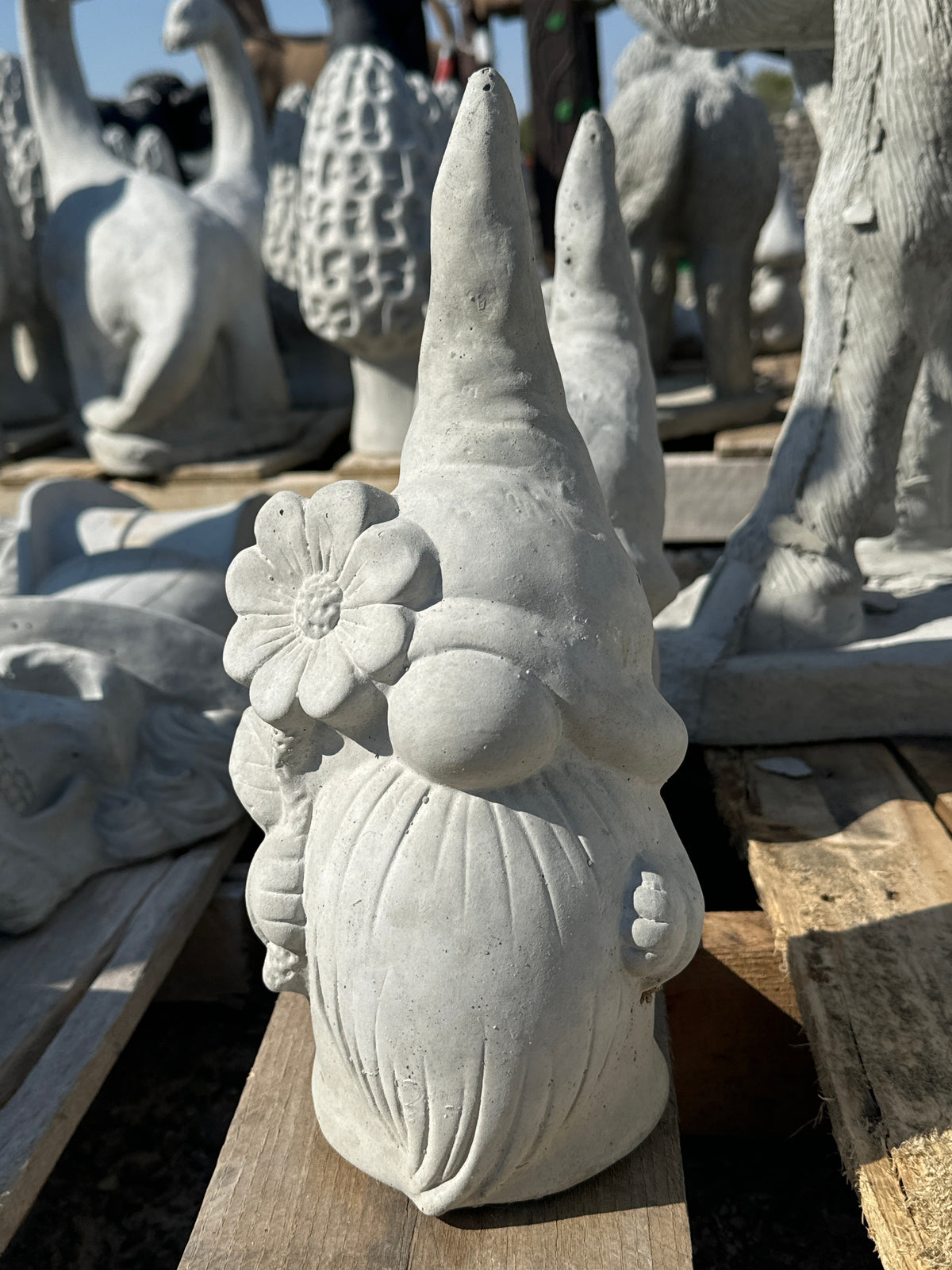 Gnome with Flower - 12" tall