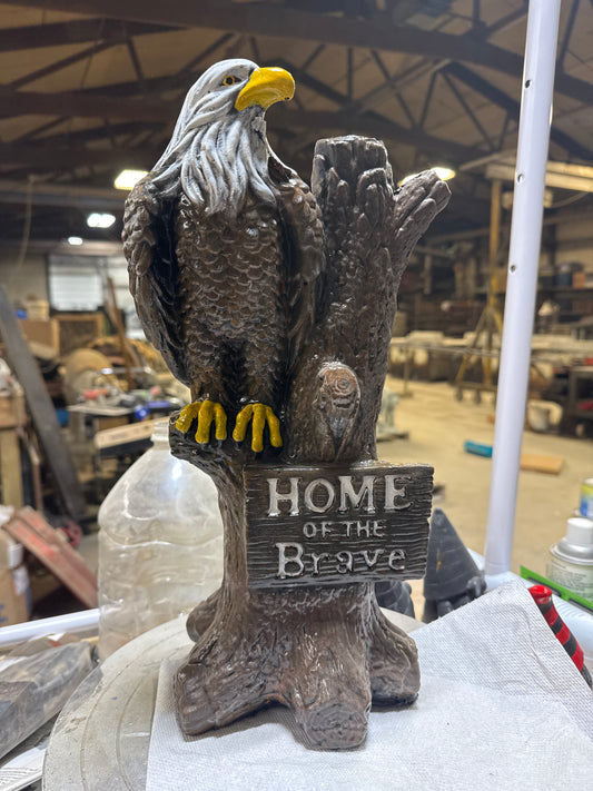 Eagle Home of the Brave Solar Light Holder 15" tall