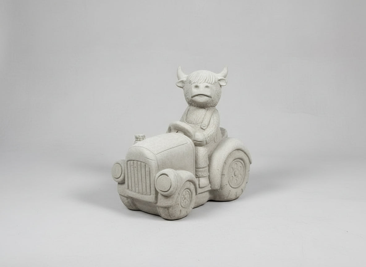 Cow - Highland on Tractor