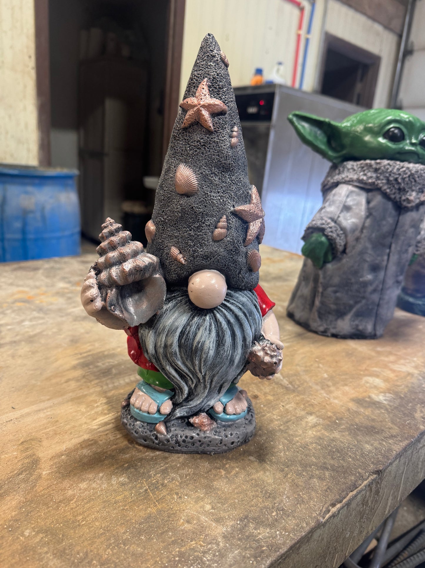 Gnome with shells 12" tall