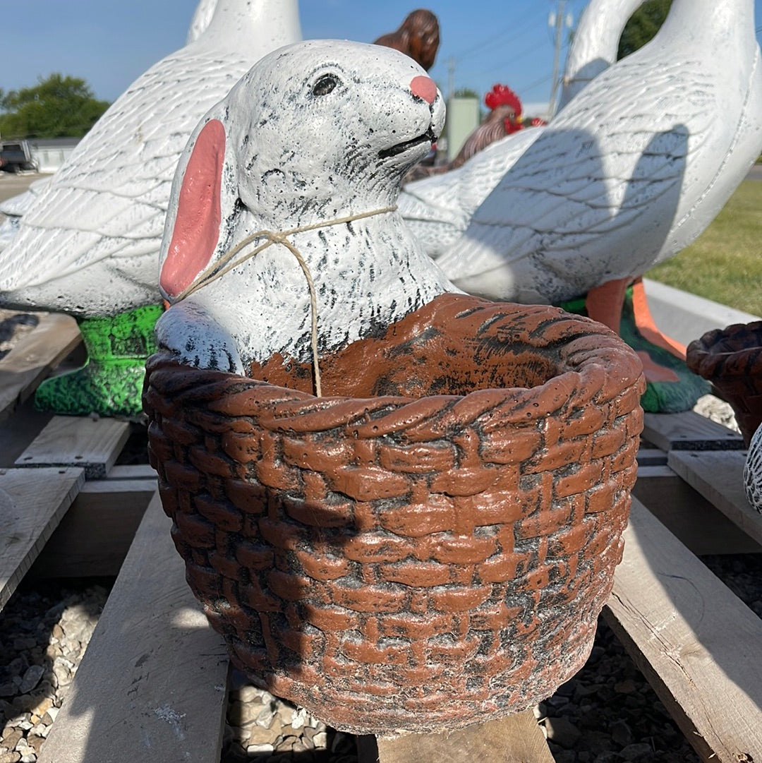 Rabbit with Basket Planter