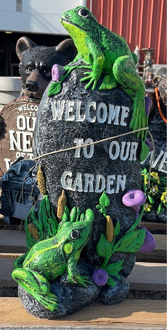 Welcome To Our Garden Frog