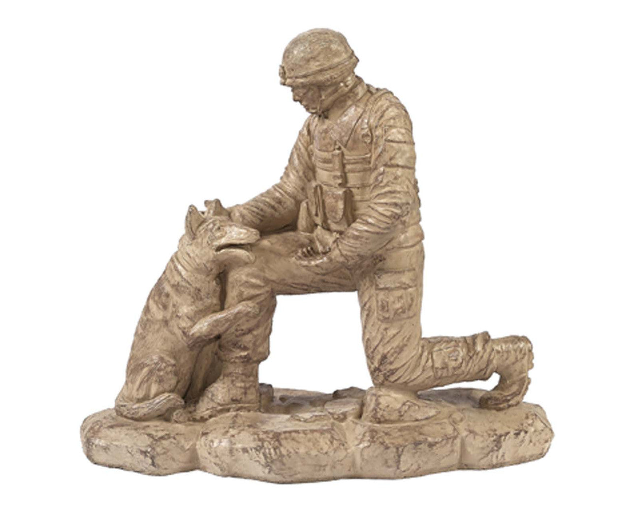Soldier with Dog 18" tall