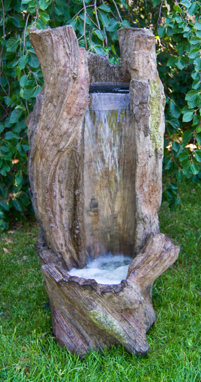 Waterfall Log Fountain