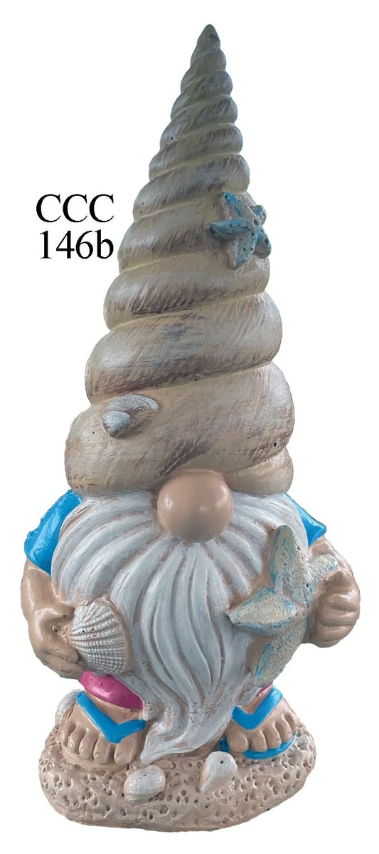 Gnome with starfish 12.5" tall