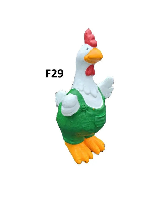 Happy Rooster in Overalls