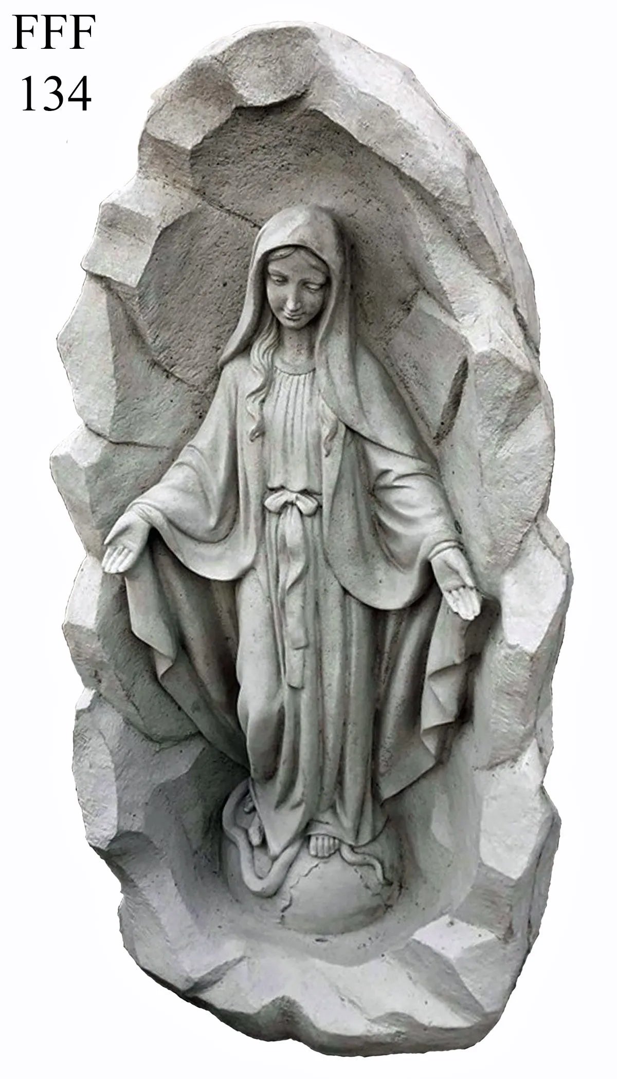 Madonna in Rock Grotto - 35" Tall