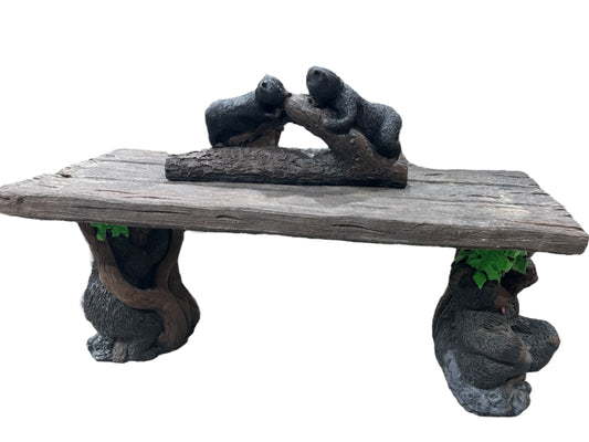 Oversized Wood Bear Bench