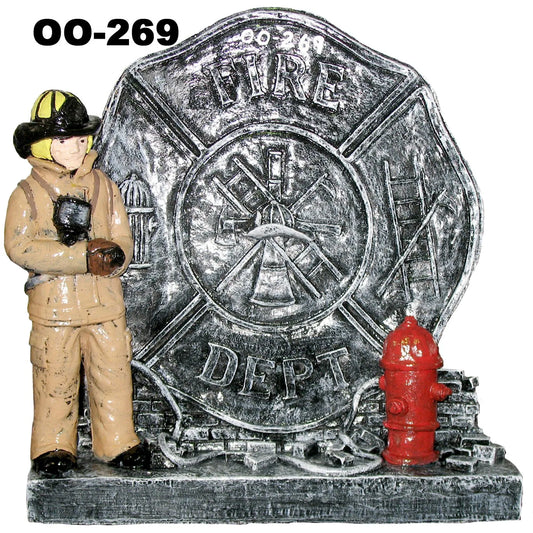 Fireman Plaque with Shield 21" tall