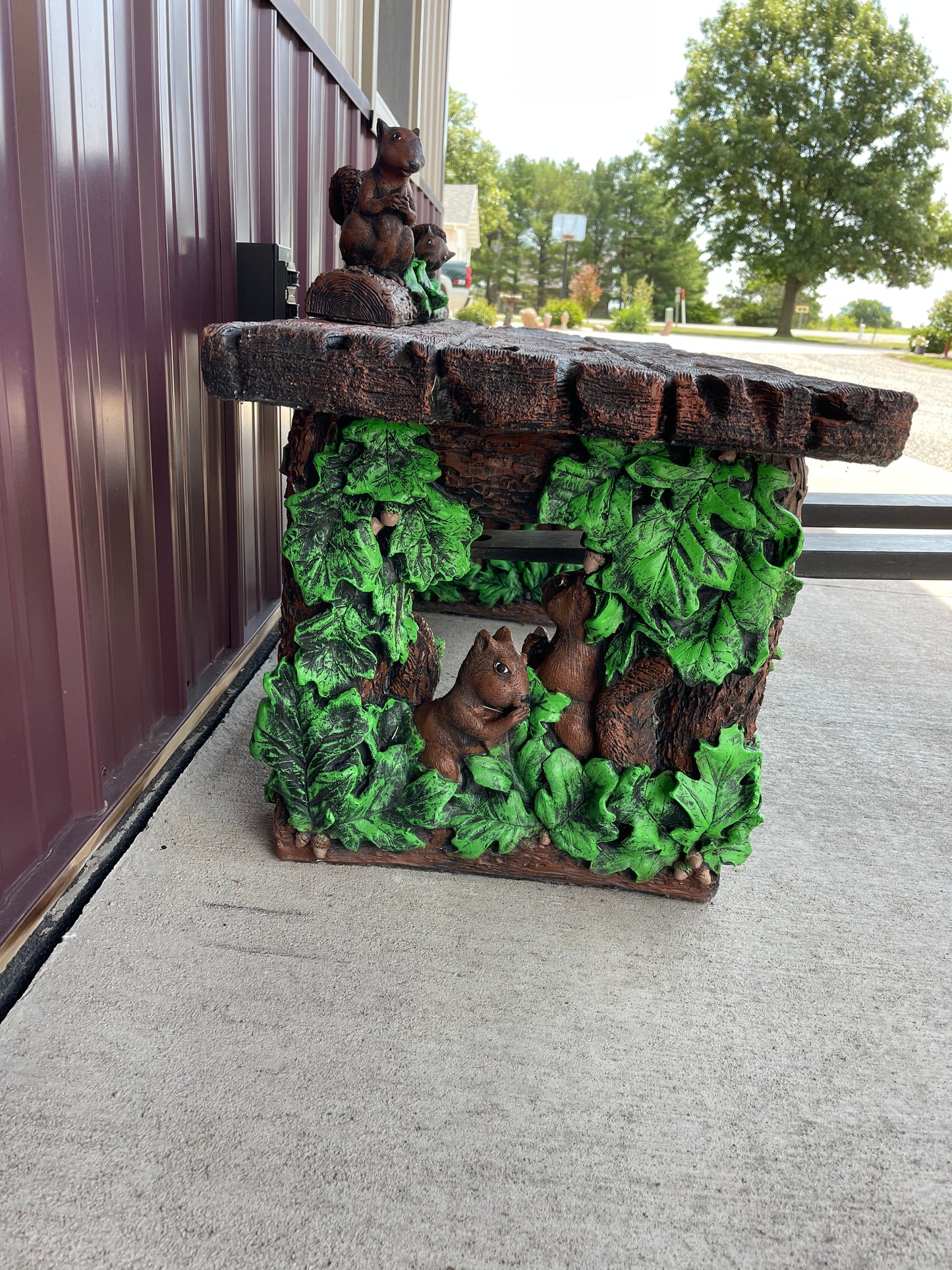 Oversized Wood Squirrel Bench